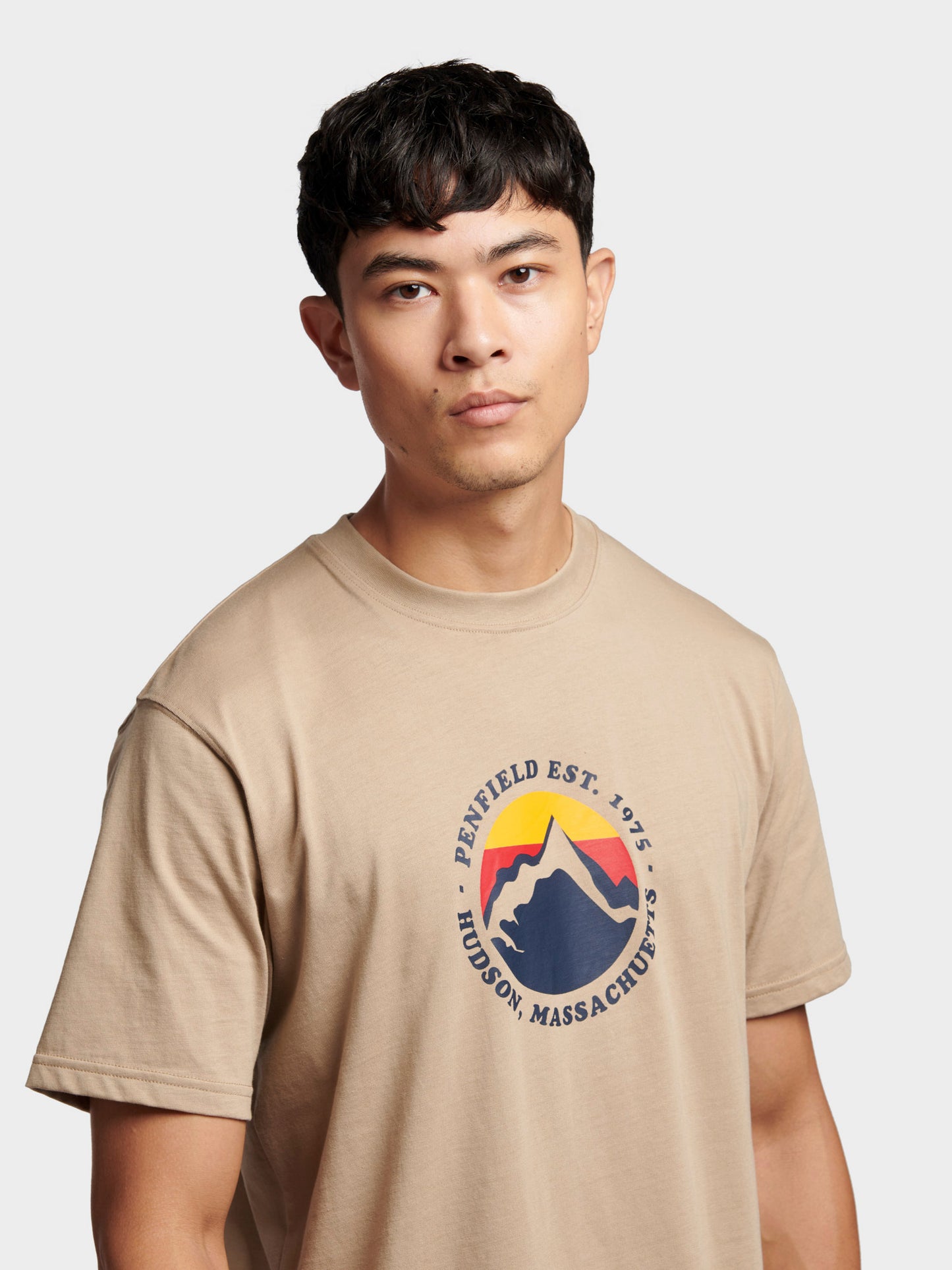 Penfield Mens Circle Mountain T-Shirt in Chinchilla