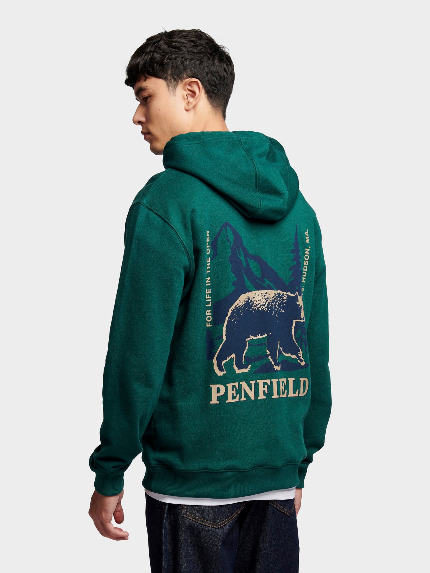Penfield Mens Black Bear Hoodie in June Bug