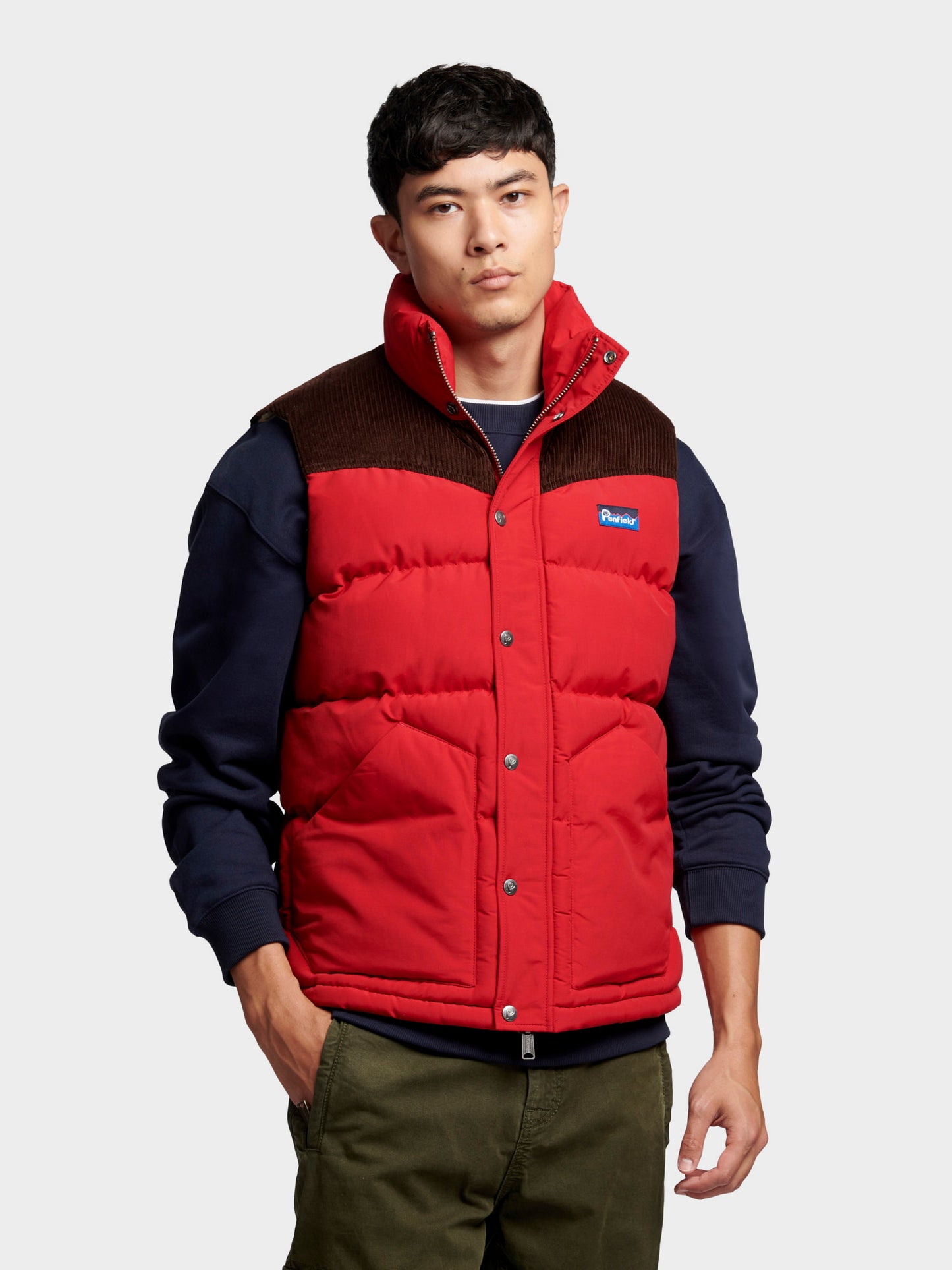 Penfield Mens Easton Gilet in Equestrian Red
