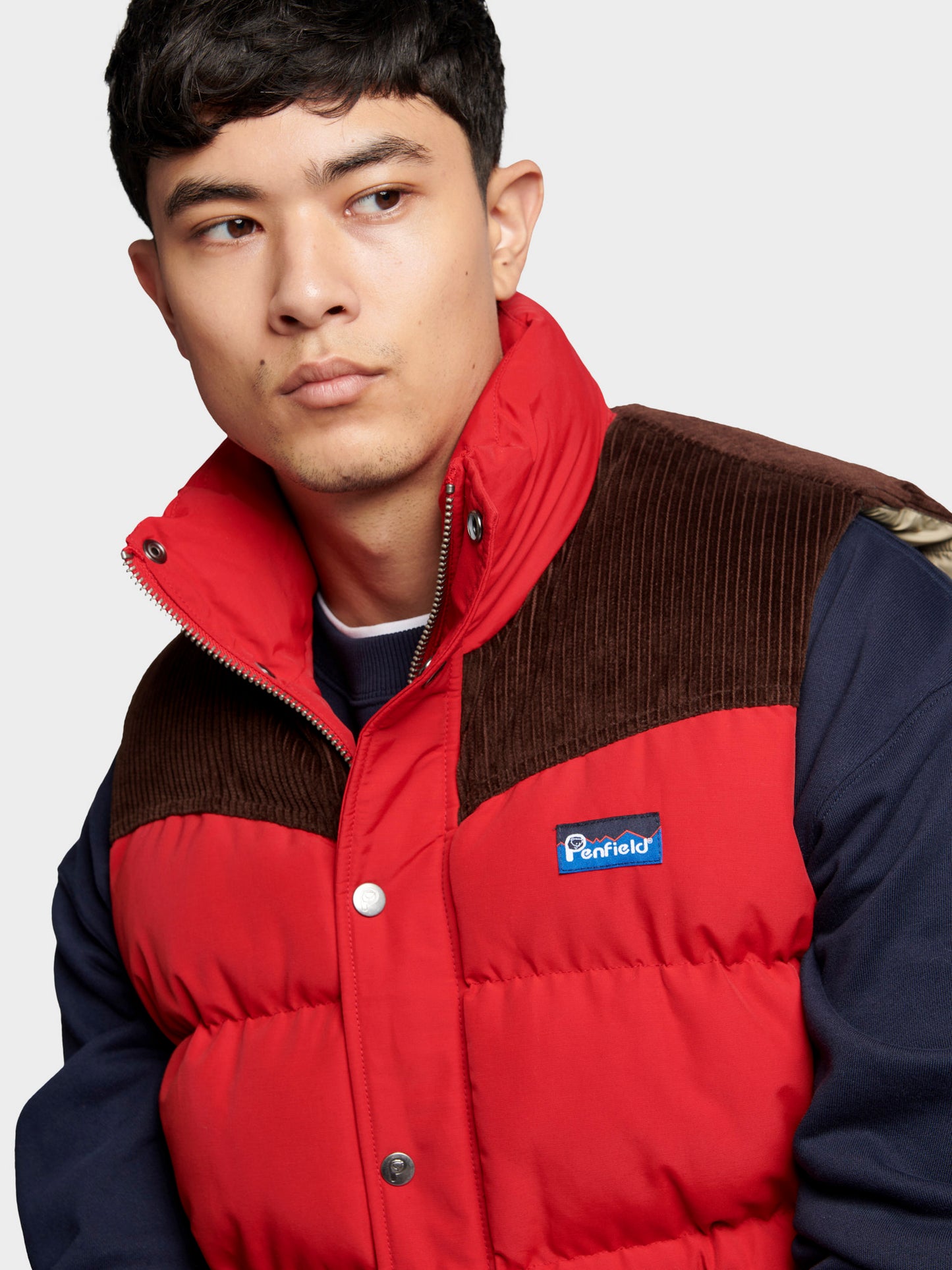 Penfield Mens Easton Gilet in Equestrian Red