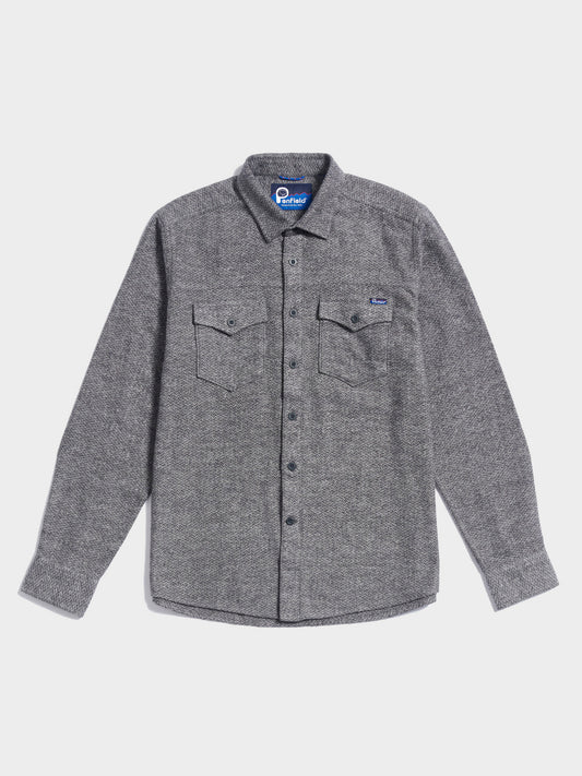 Brushed Textured Overshirt in Mid Grey Heather