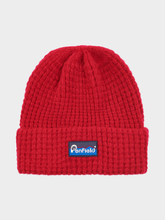 Penfield Mens Waffle Beanie in Equestrian Red