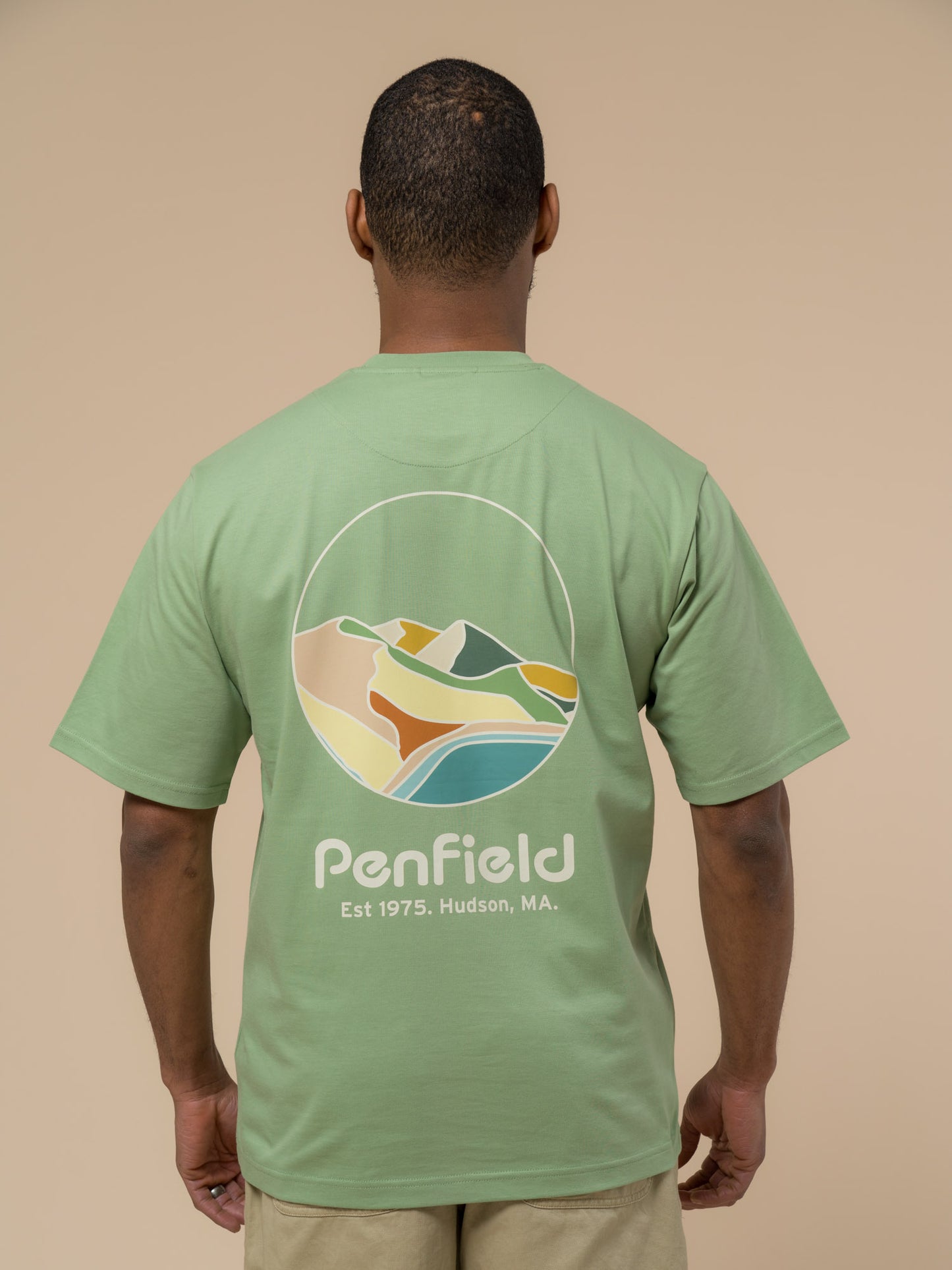 Penfield Mens Circle Landscape T-Shirt in Mistletoe
