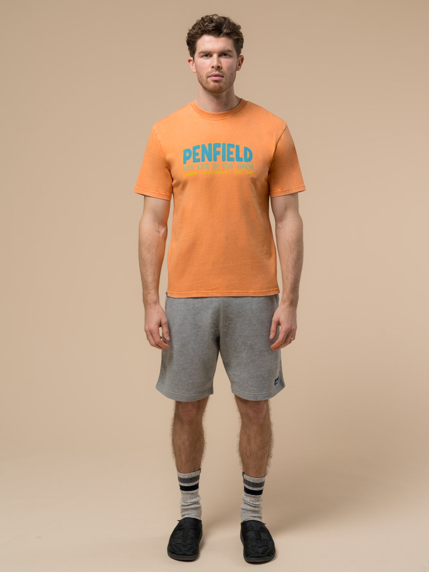 Penfield Mens Retro Print T-Shirt in Golden Ochre