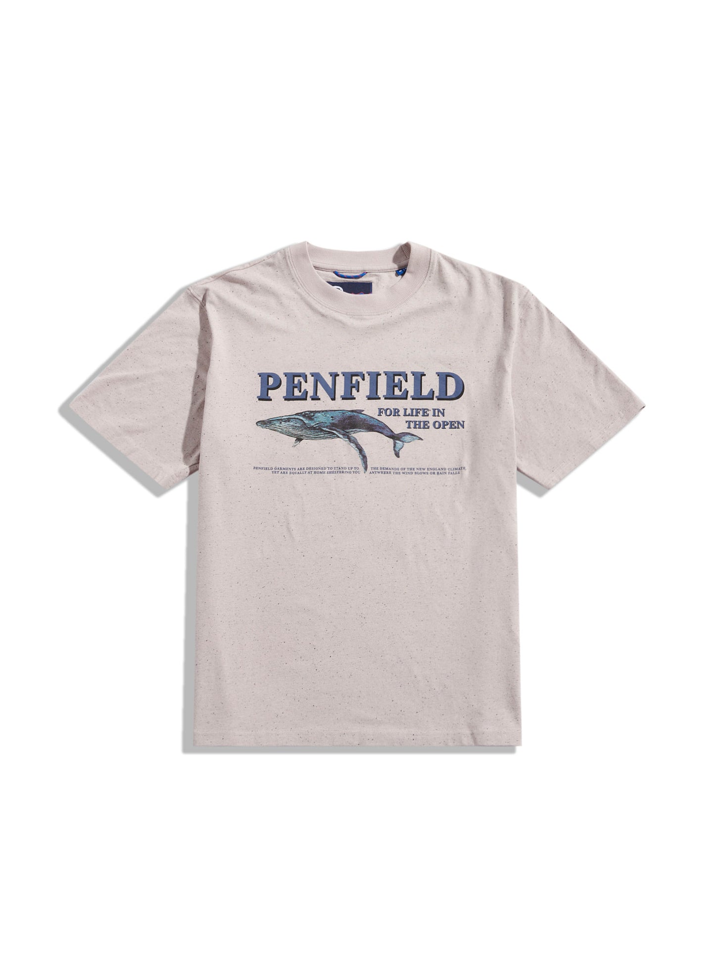 Penfield Mens Retro Whale T-Shirt in Cloud Gray
