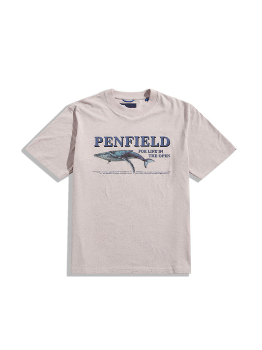 Penfield Mens Retro Whale T-Shirt in Cloud Gray