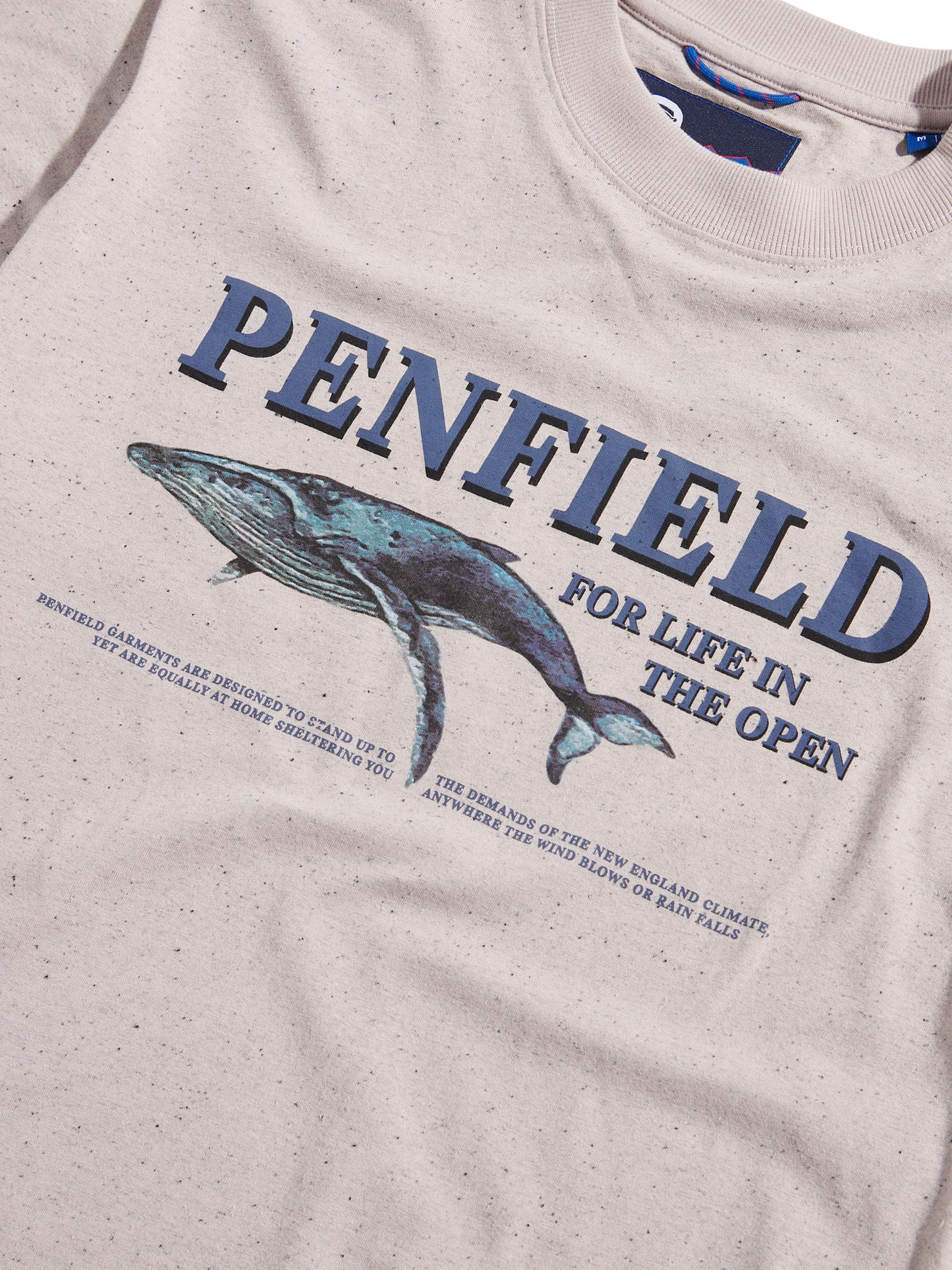 Penfield Mens Retro Whale T-Shirt in Cloud Gray