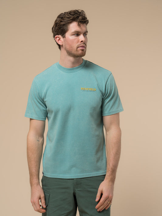 Penfield Mens Whale Scene T-Shirt in Dusty Turquoise