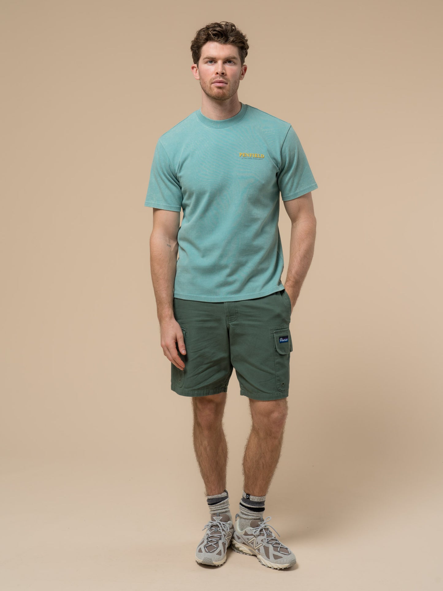 Penfield Mens Whale Scene T-Shirt in Dusty Turquoise