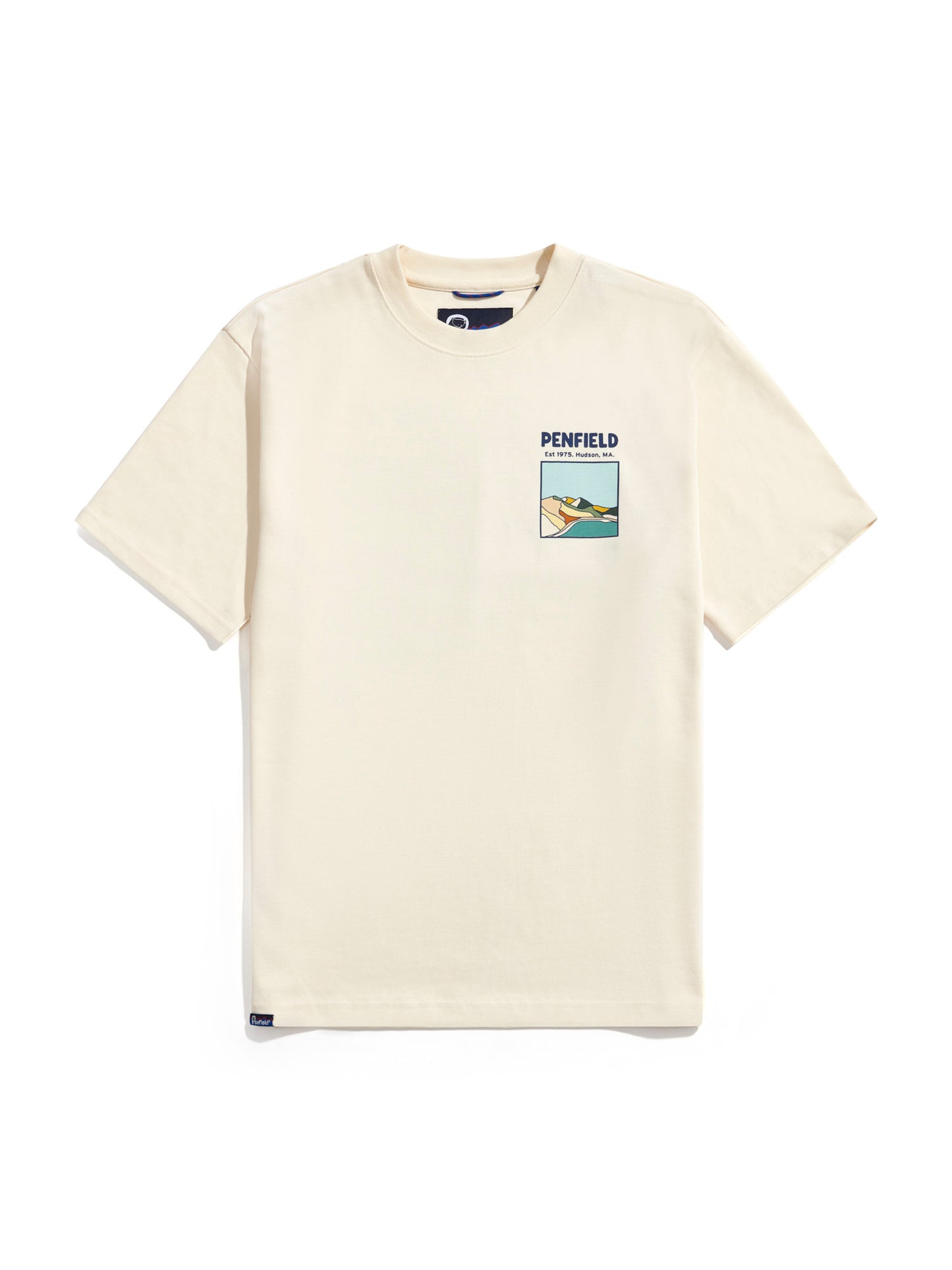 Penfield Mens Block Landscape Graphic T-Shirt in Vanilla Ice