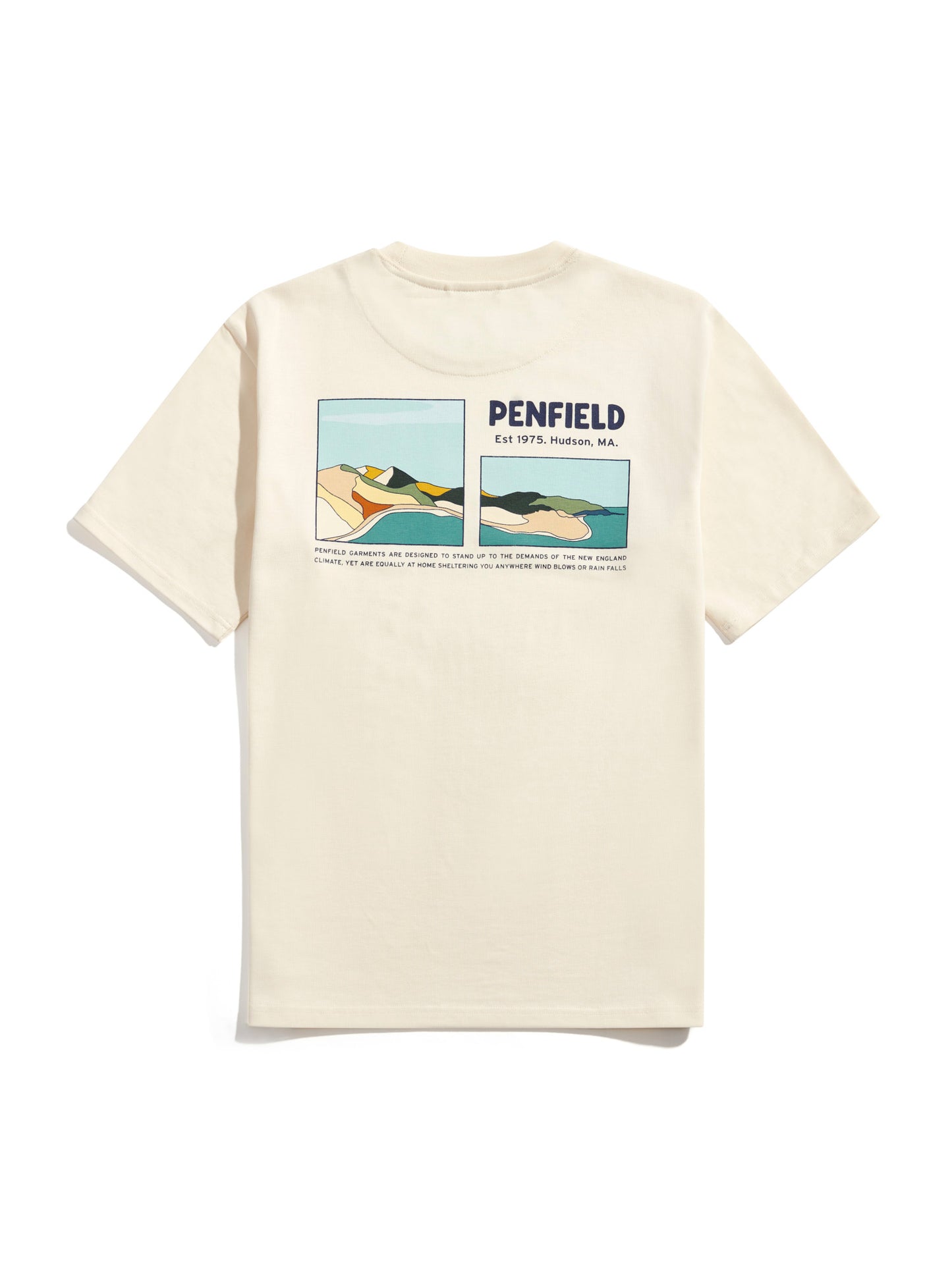 Penfield Mens Block Landscape Graphic T-Shirt in Vanilla Ice
