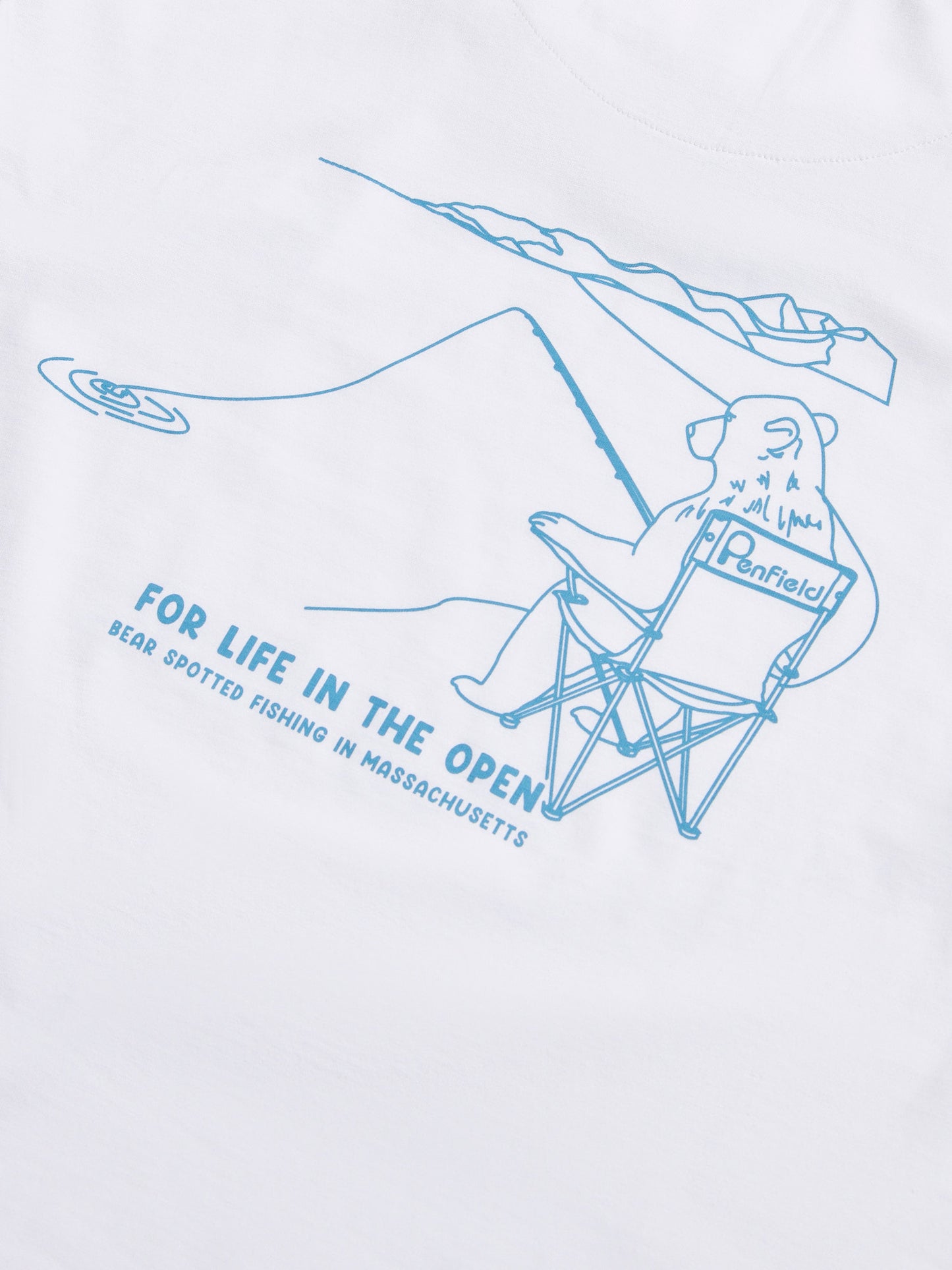 Penfield Mens Fishing Bear T-Shirt in Bright White