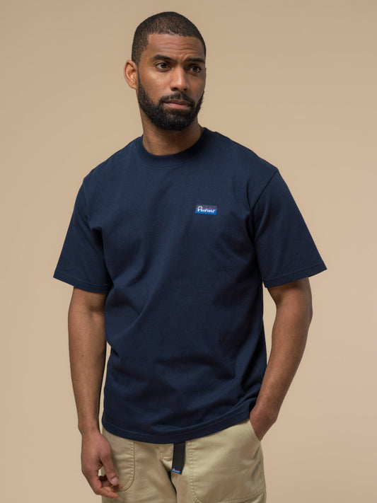 Penfield Mens Fishing Bear T-Shirt in Navy Blue