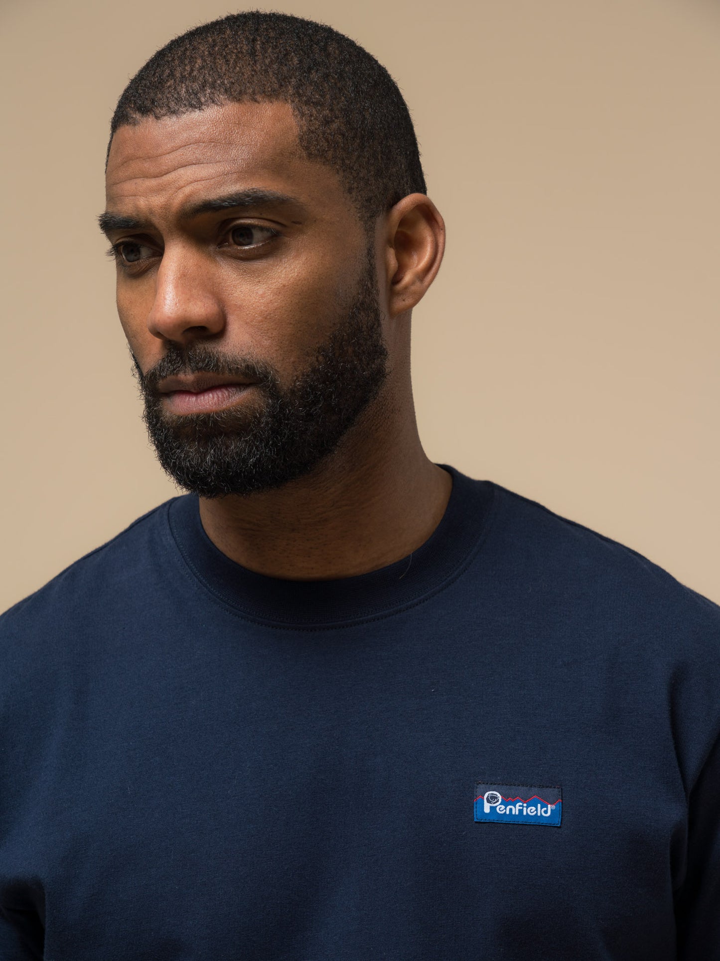Penfield Mens Fishing Bear T-Shirt in Navy Blue