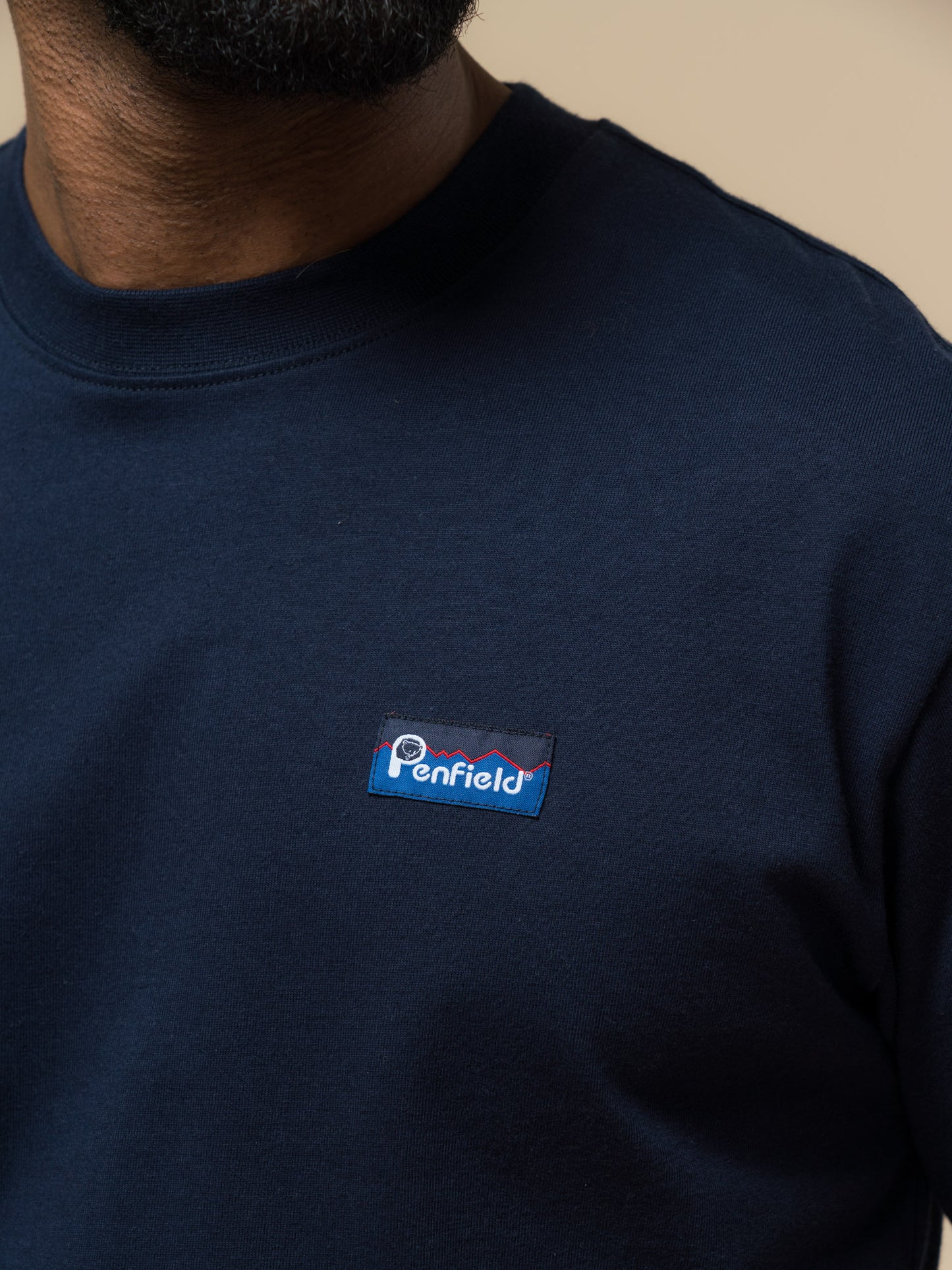 Penfield Mens Fishing Bear T-Shirt in Navy Blue