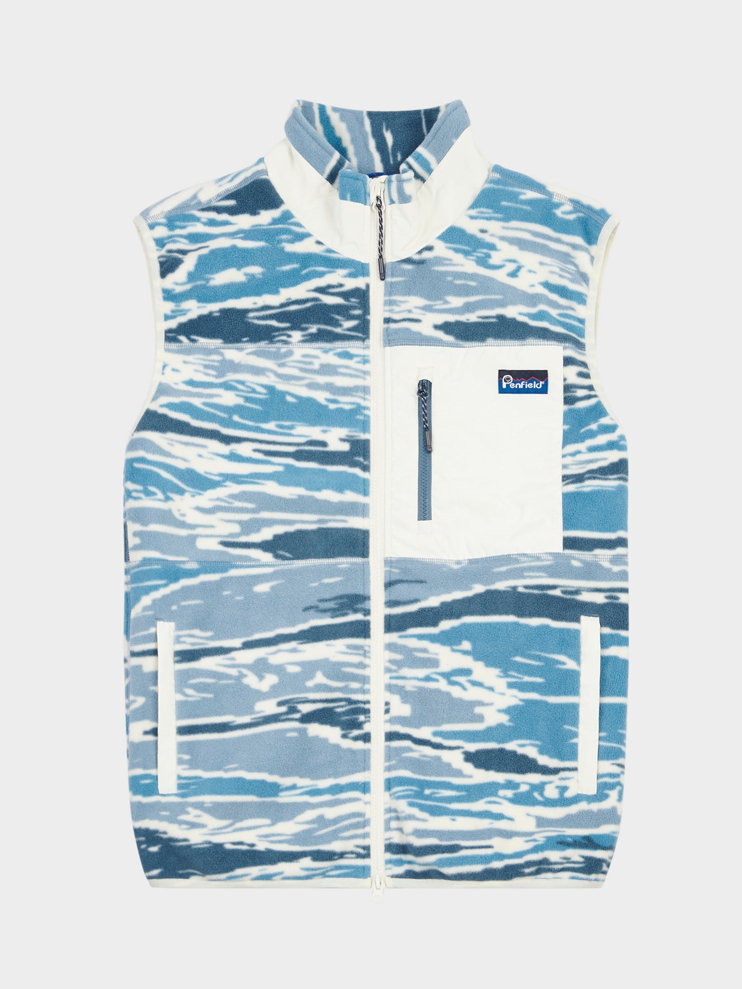 Penfield Mens Bay Jacquard Microfleece Vest in Blue Fusion