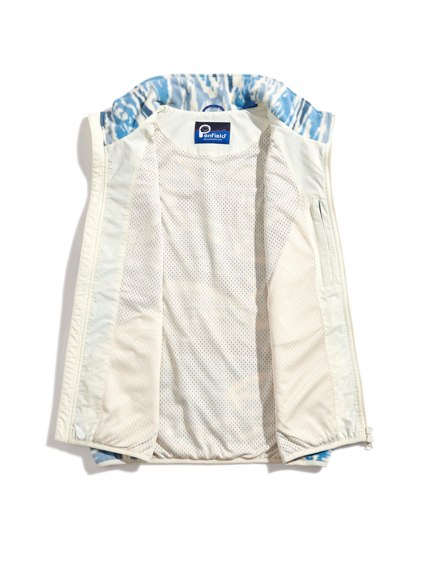 Penfield Mens Bay Jacquard Microfleece Vest in Blue Fusion