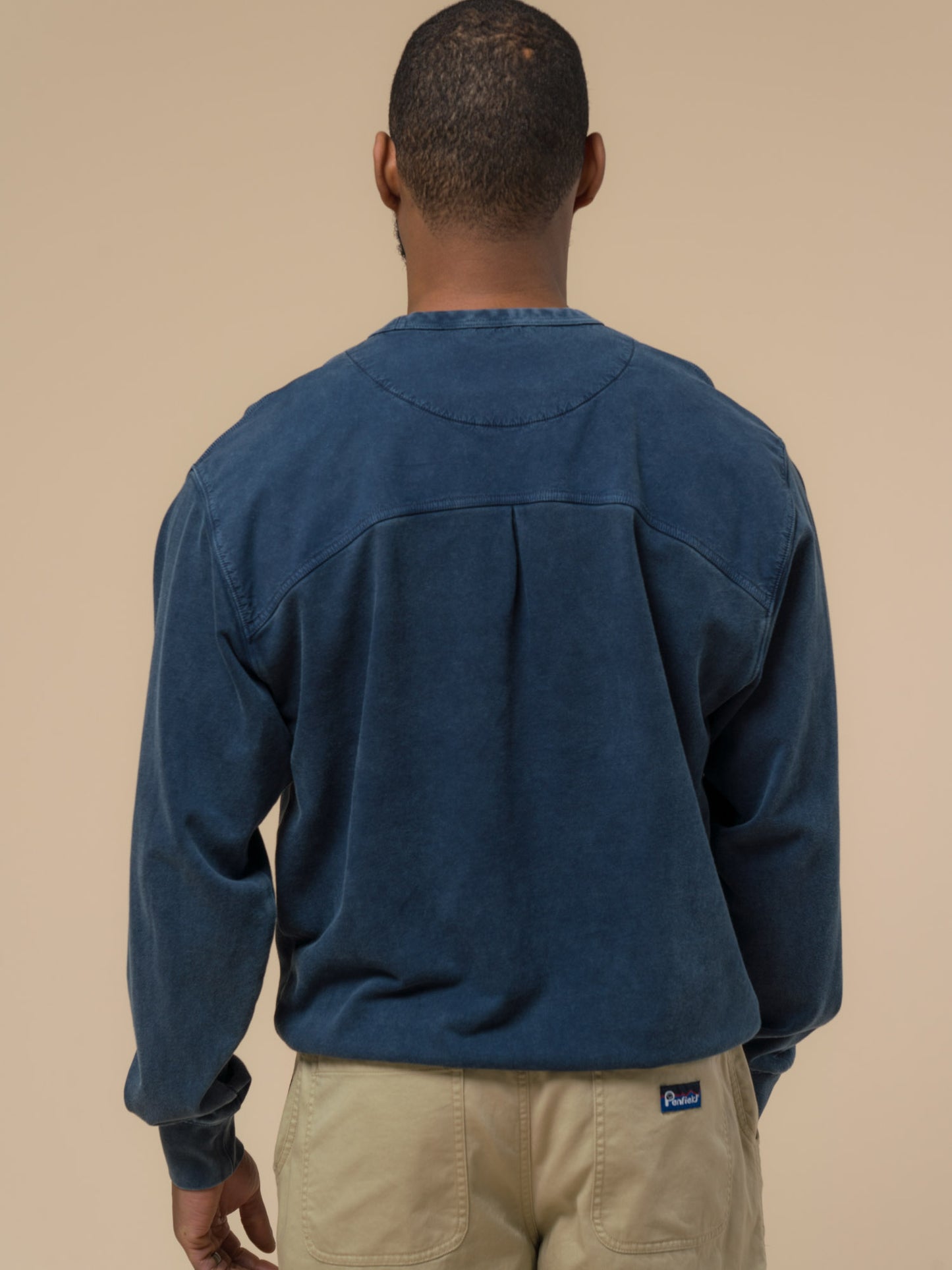 Penfield Mens Newchester Panelled Sweatshirt in Navy Blue