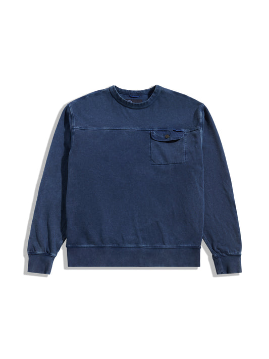 Penfield Mens Newchester Panelled Sweatshirt in Navy Blue