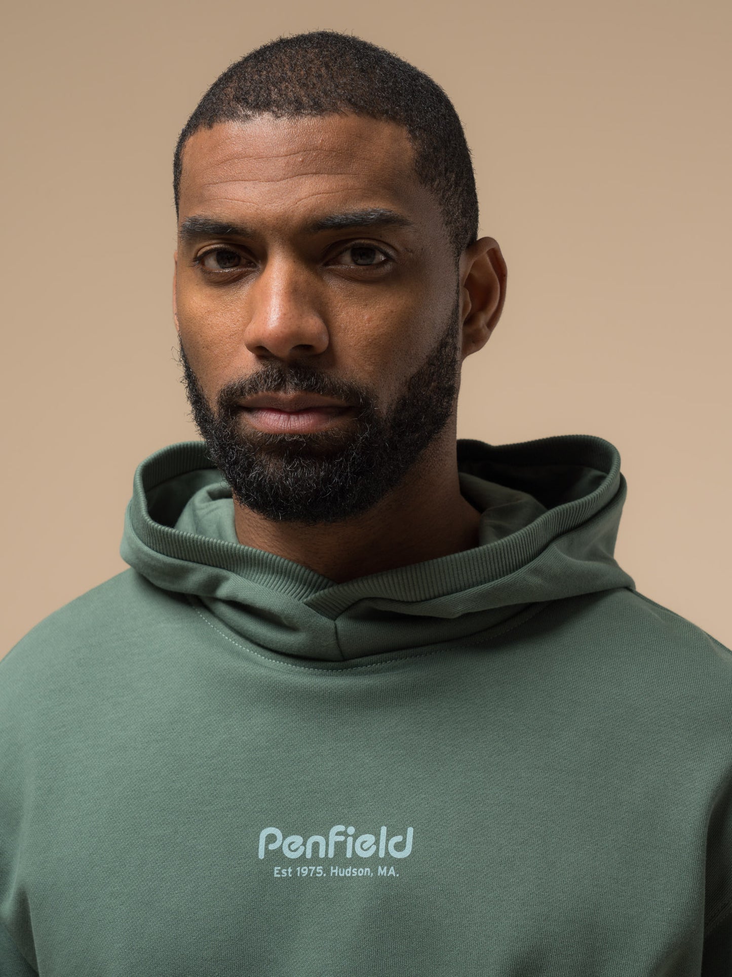 Penfield Mens Circle Landscape Hoodie in Dark Forest