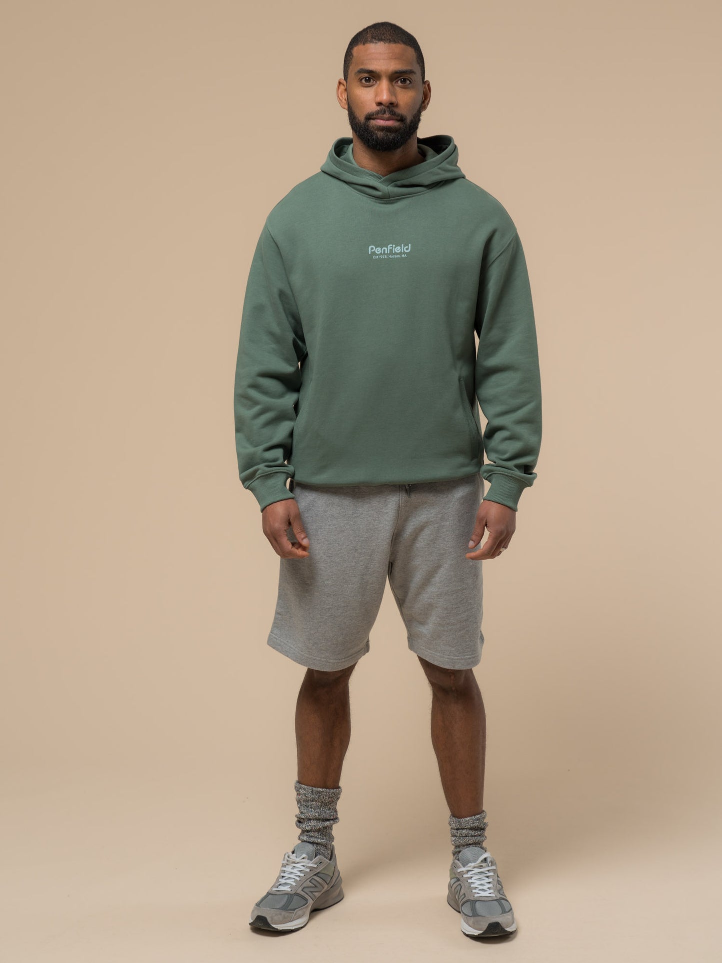 Penfield Mens Circle Landscape Hoodie in Dark Forest