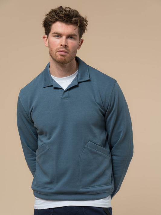 Penfield Mens Cahoon Rugby Shirt in Blue Fusion