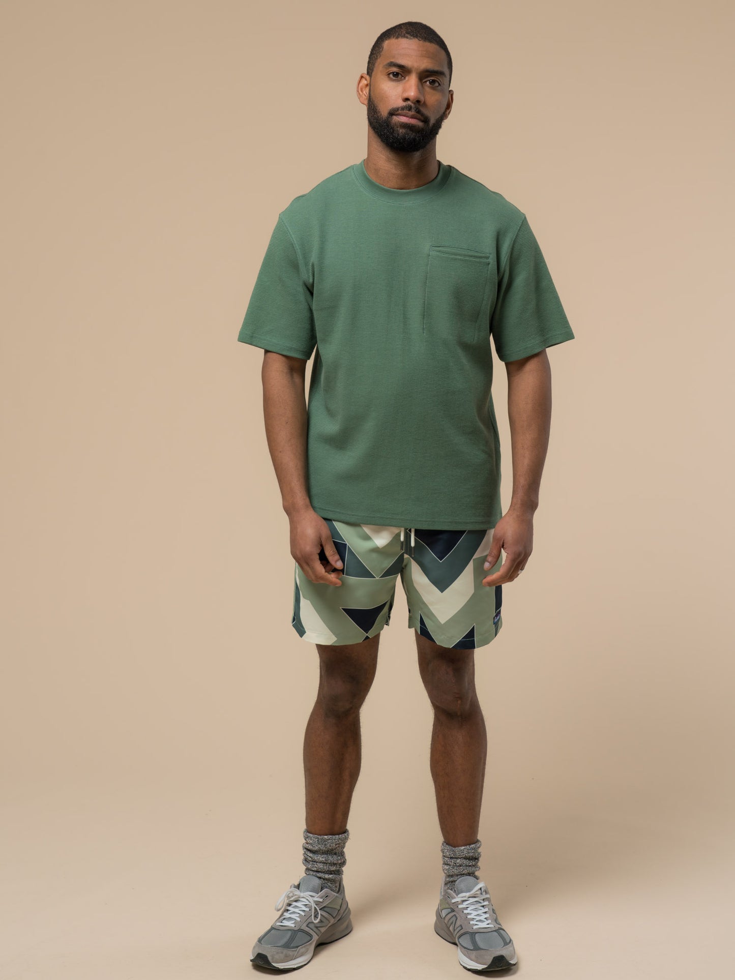 Penfield Mens Pocket Double Rib T-Shirt in Dark Forest