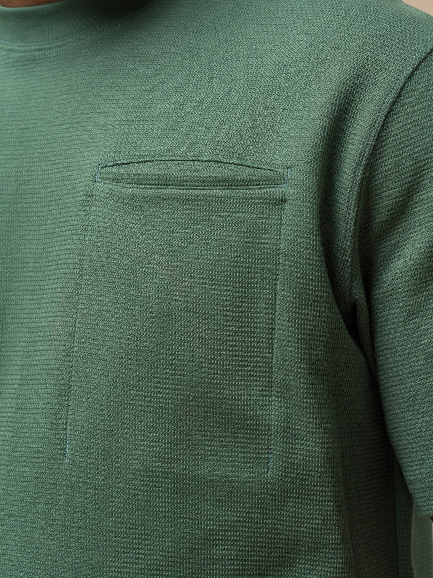 Penfield Mens Pocket Double Rib T-Shirt in Dark Forest