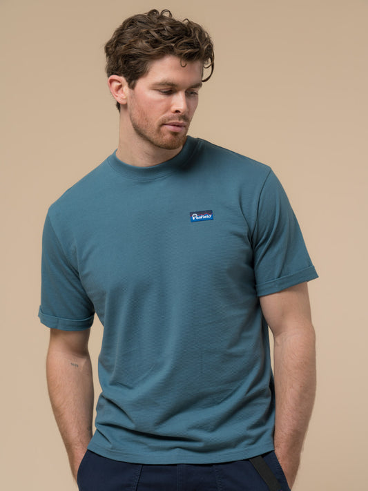 Penfield Mens Ripple Textured T-Shirt in Blue Fusion