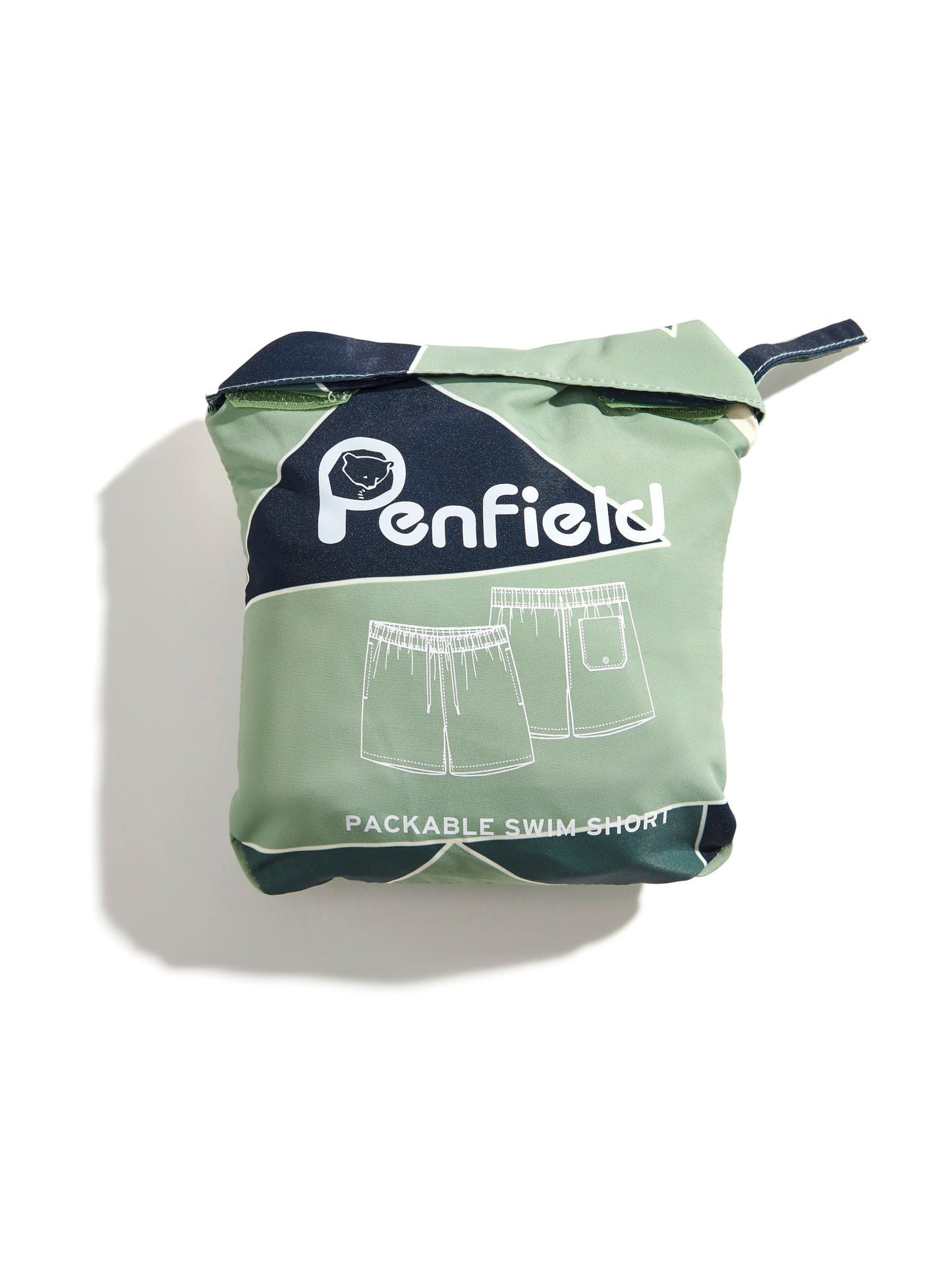 Penfield Mens Eldridge Print Packable Swim Shorts in Mistletoe