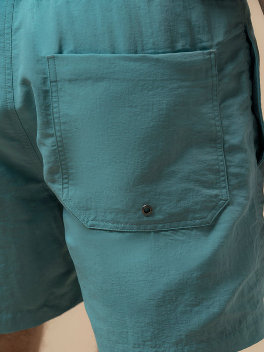Penfield Mens Packable Swim Short in Dusty Turquoise