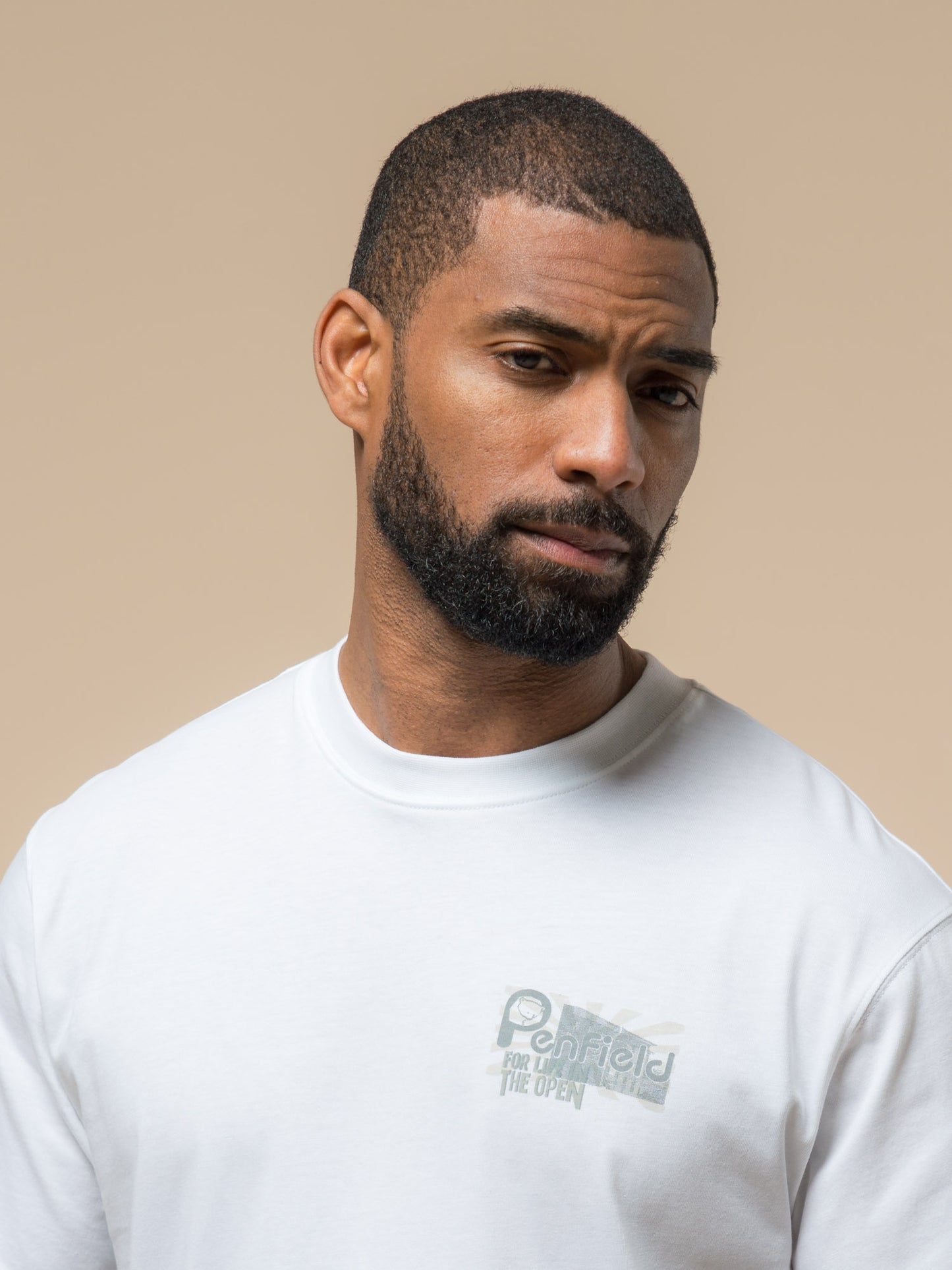 Penfield Mens 50th Anniversary Photo Print T-Shirt in Bright White