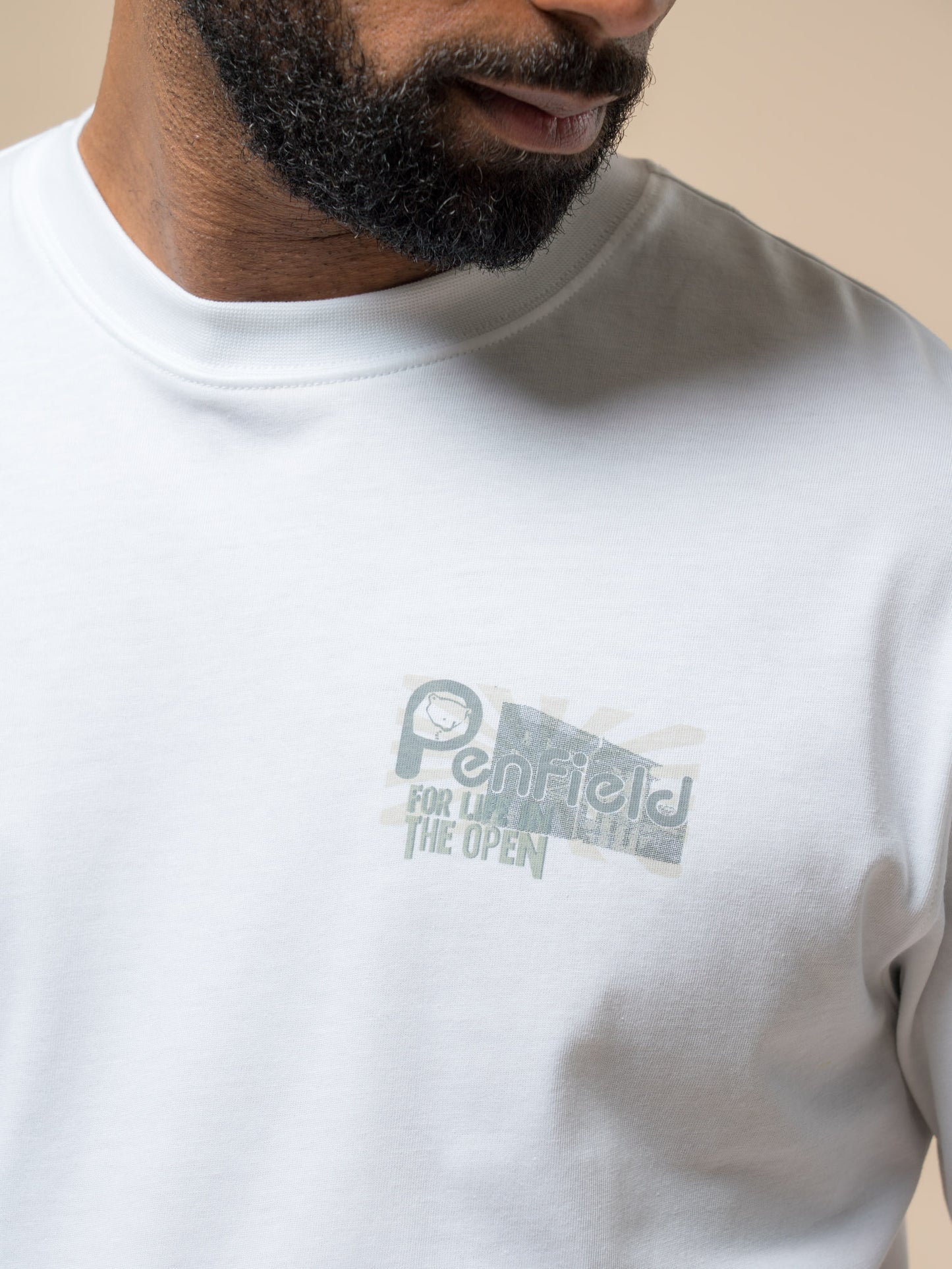 Penfield Mens 50th Anniversary Photo Print T-Shirt in Bright White
