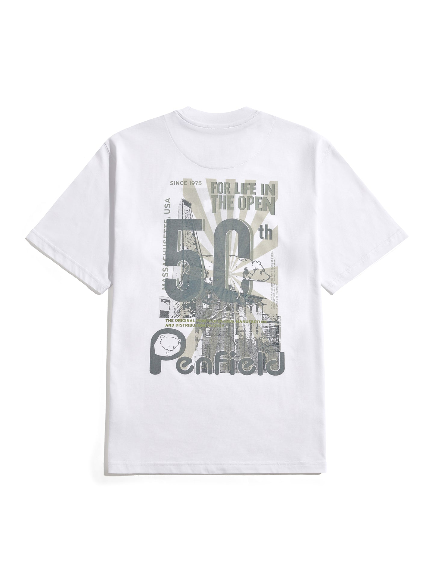 Penfield Mens 50th Anniversary Photo Print T-Shirt in Bright White