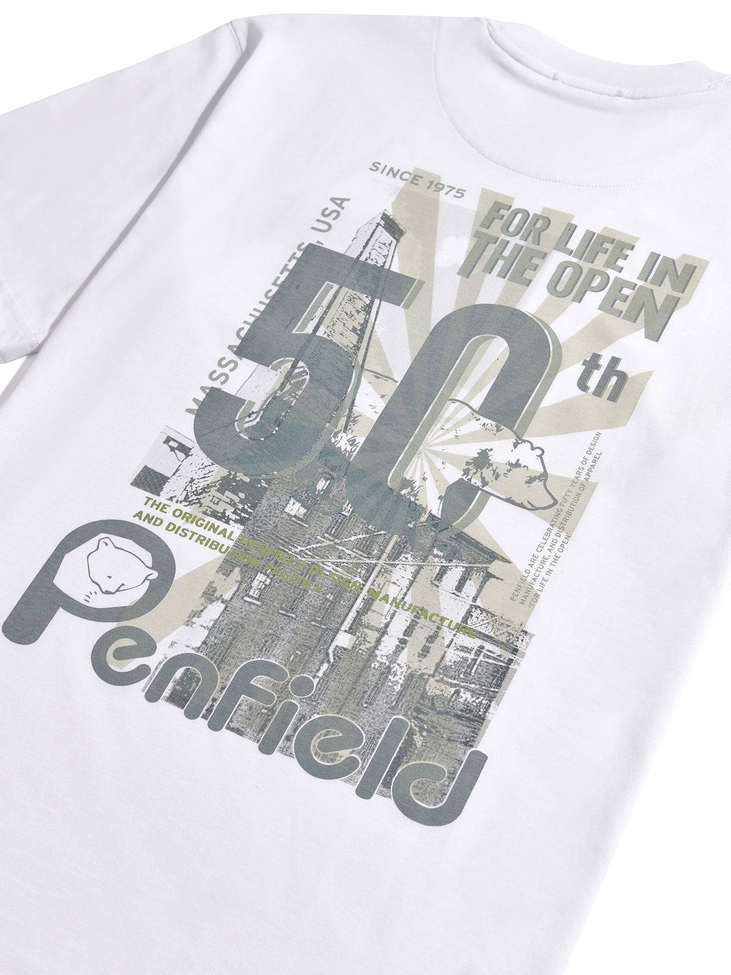 Penfield Mens 50th Anniversary Photo Print T-Shirt in Bright White