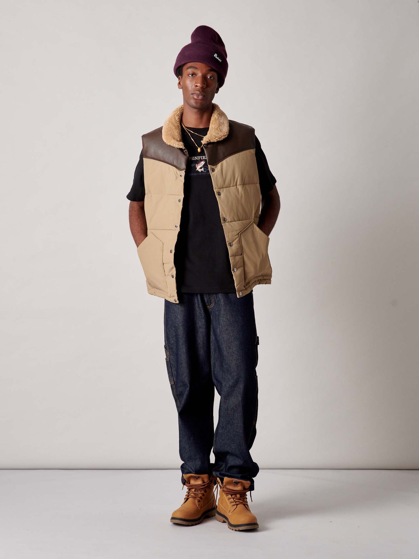 Rockwool Vest in Lead Gray
