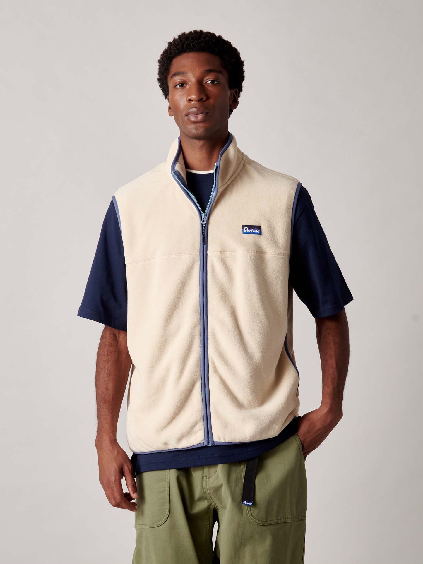 Graylock Fleece Vest in Brown Rice