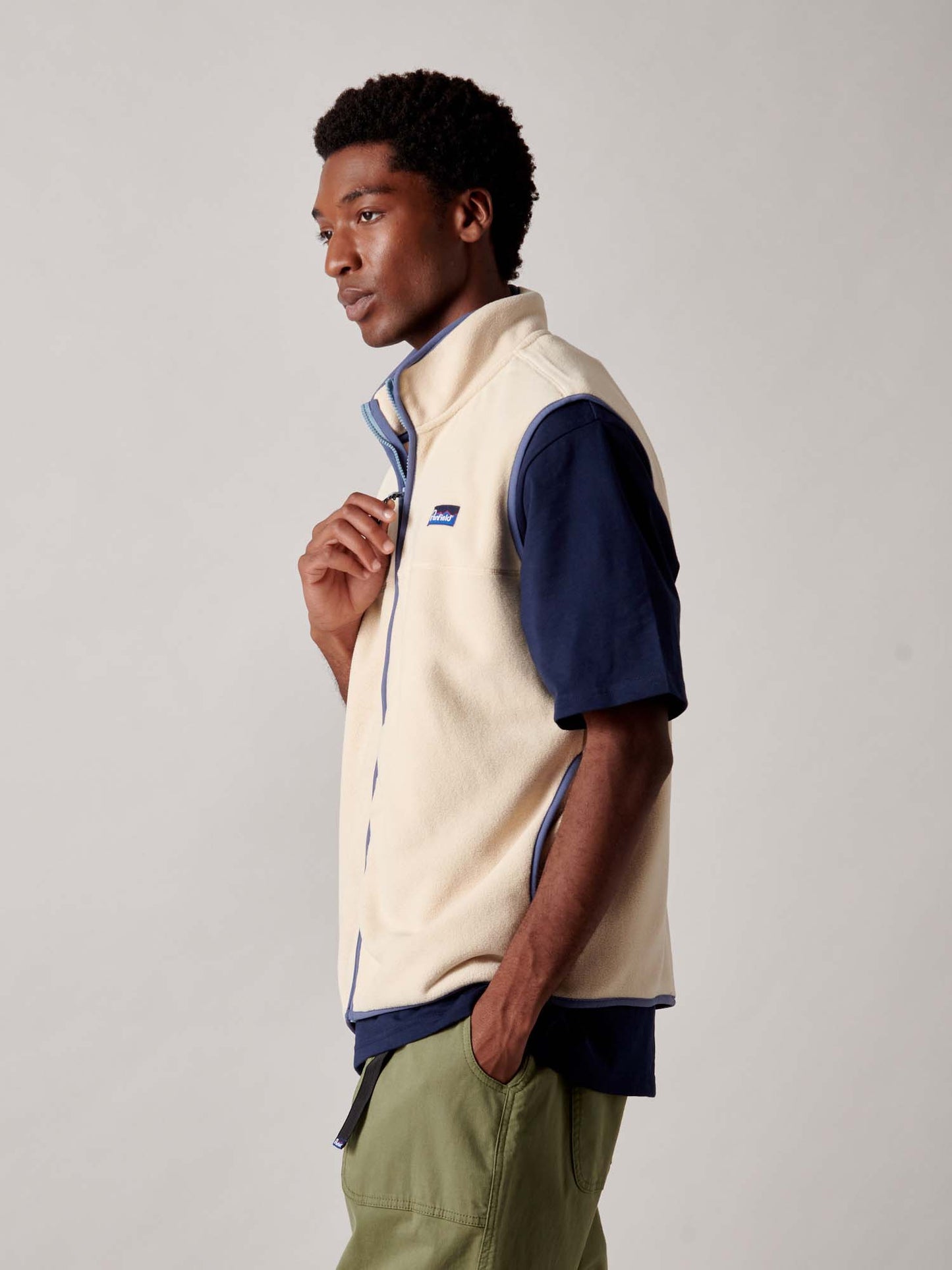 Graylock Fleece Vest in Brown Rice