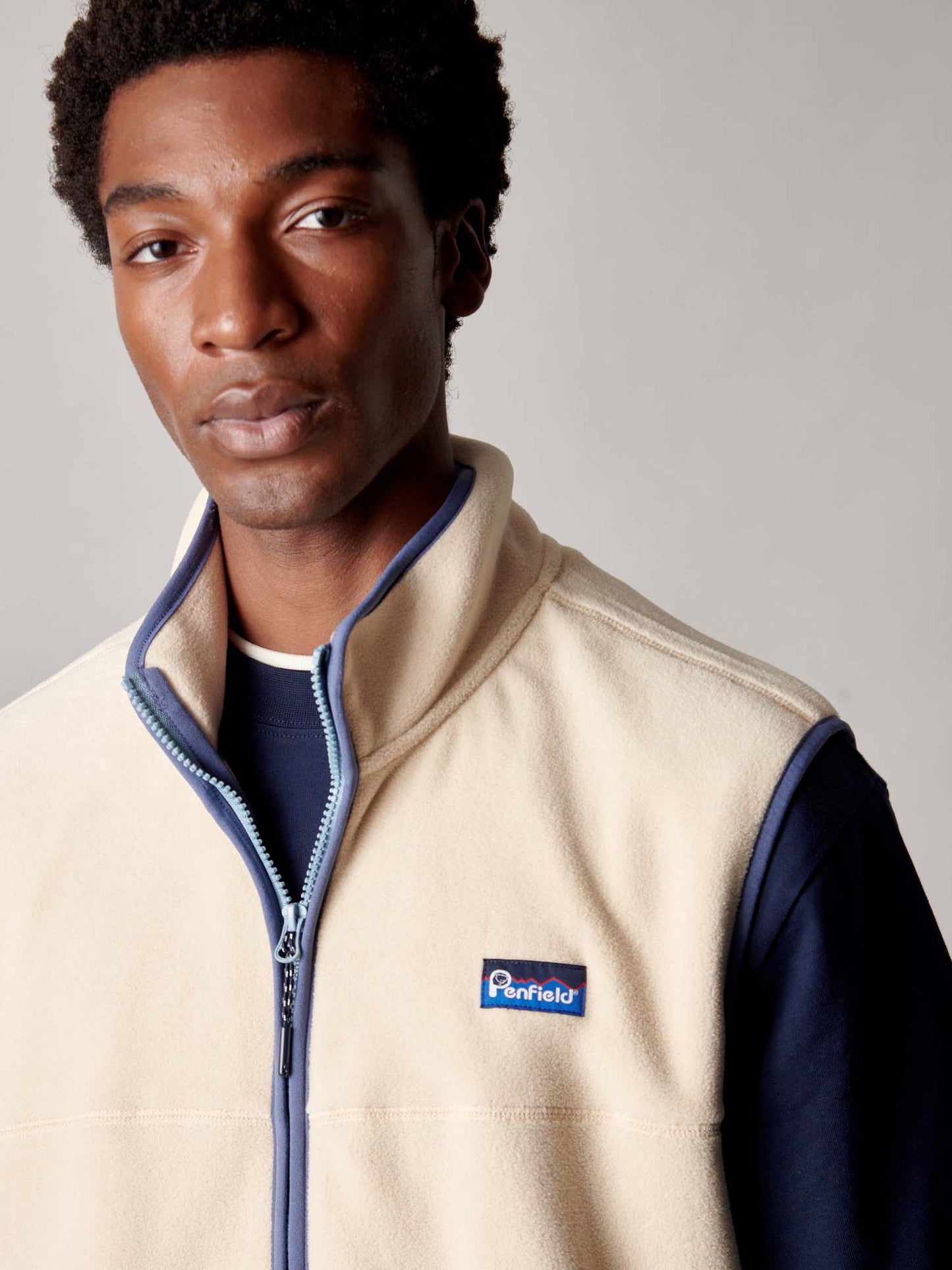 Graylock Fleece Vest in Brown Rice
