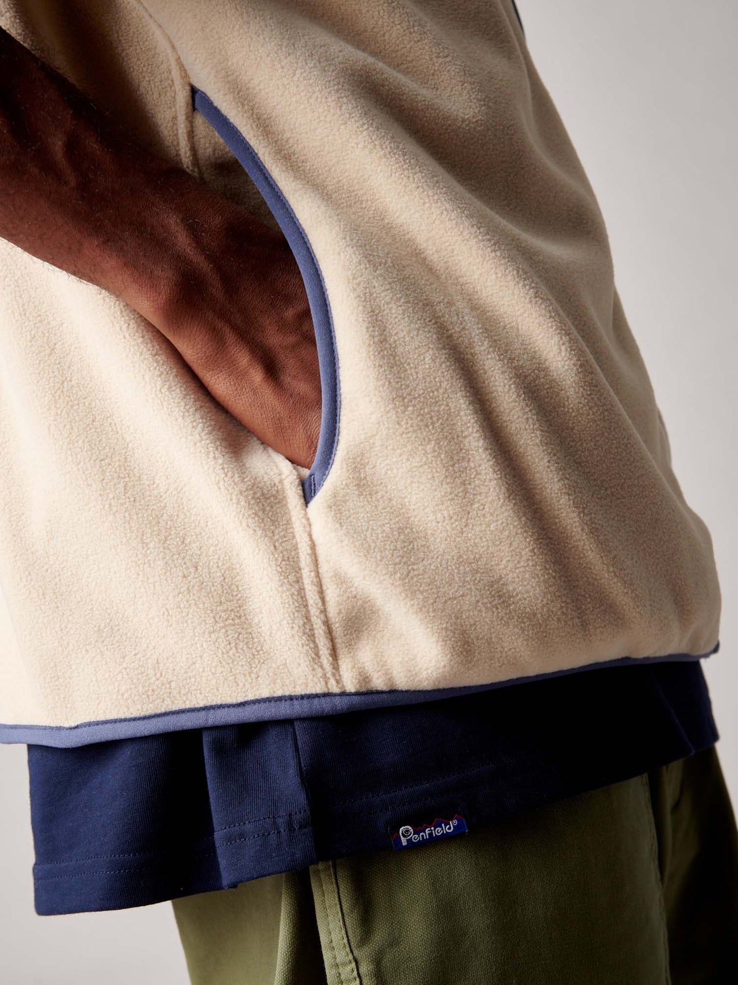 Graylock Fleece Vest in Brown Rice