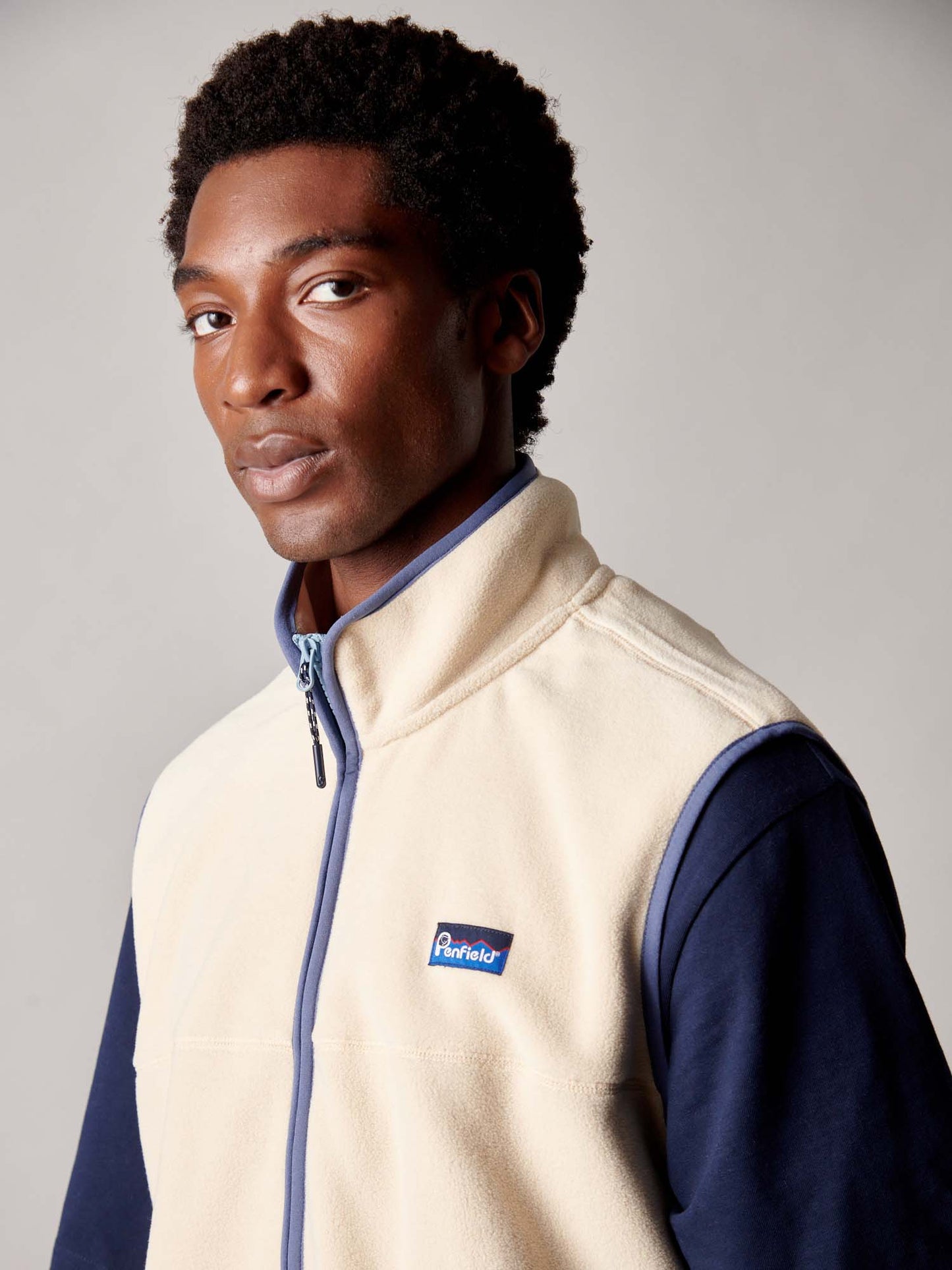 Graylock Fleece Vest in Brown Rice
