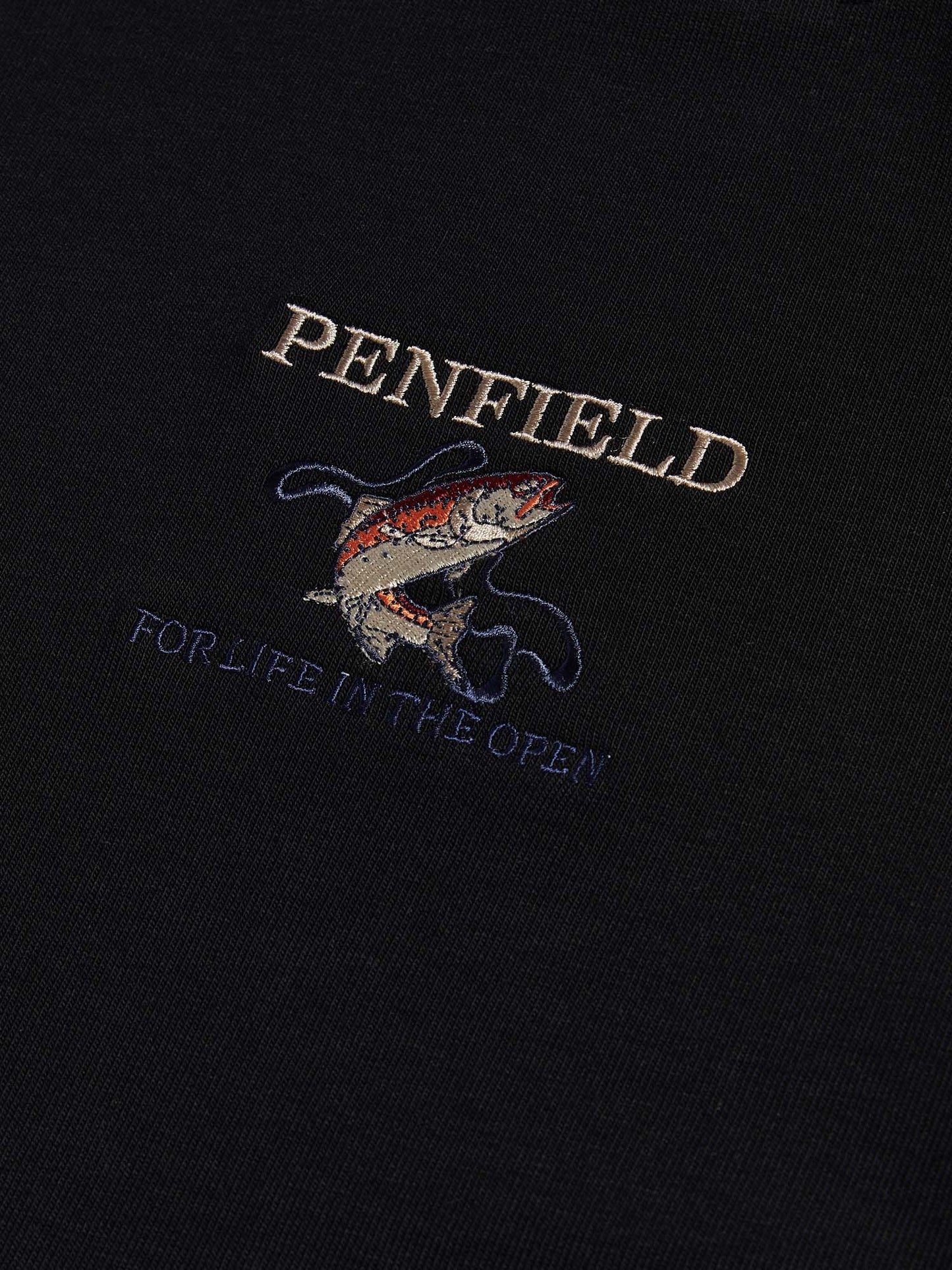 Embroidered Trout T-Shirt in Black