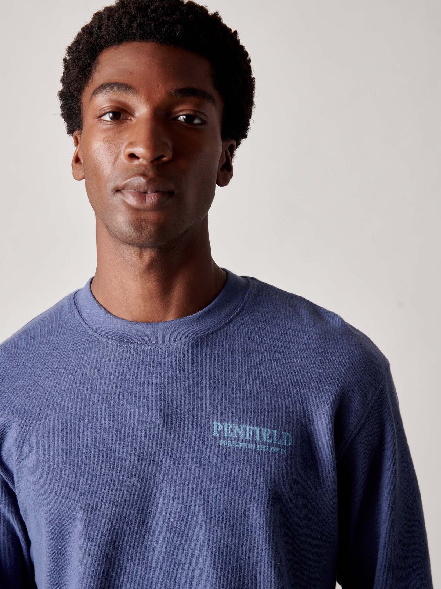 Winter Mountain Long Sleeve T-Shirt in Blue Indigo