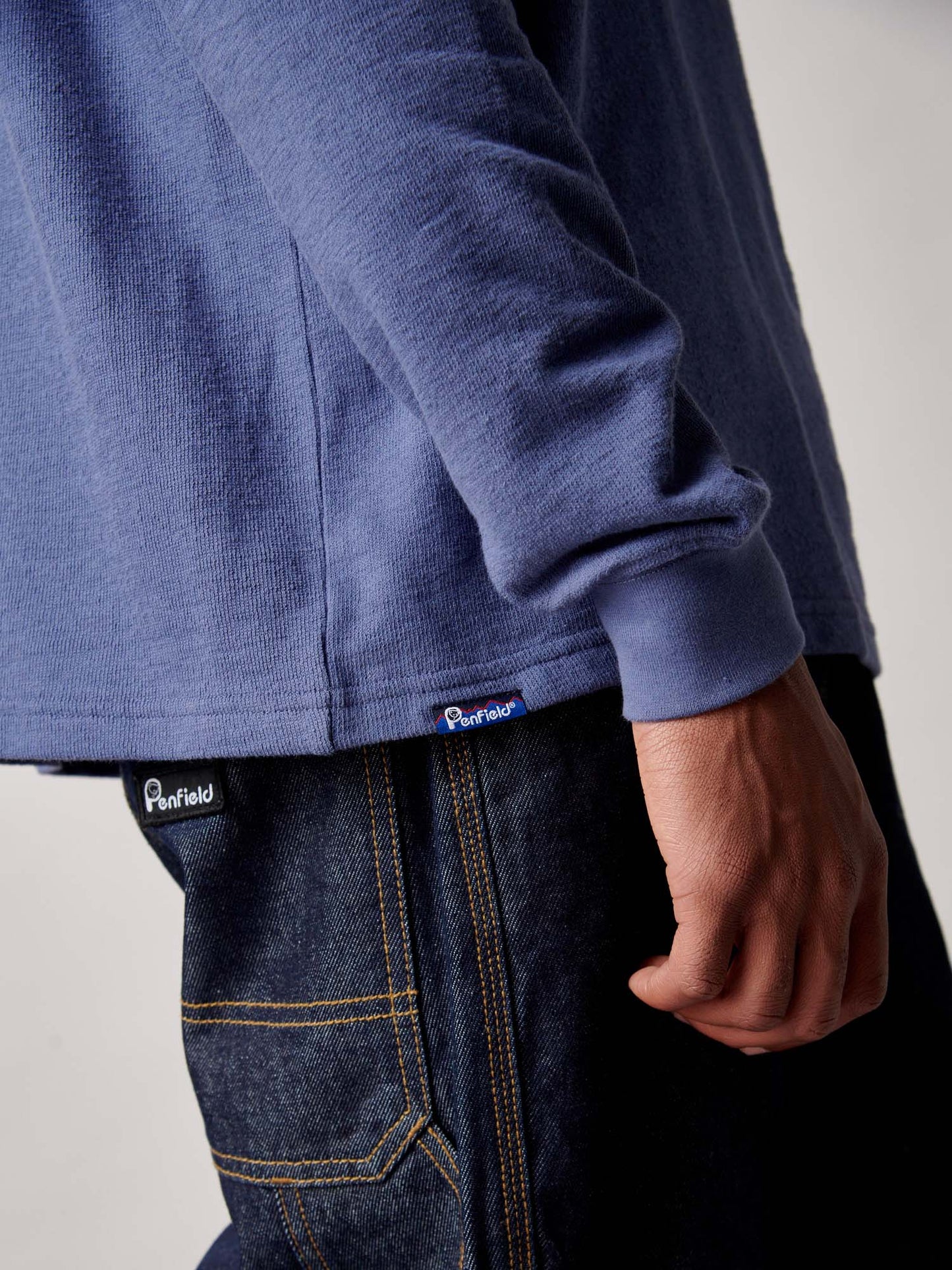 Winter Mountain Long Sleeve T-Shirt in Blue Indigo