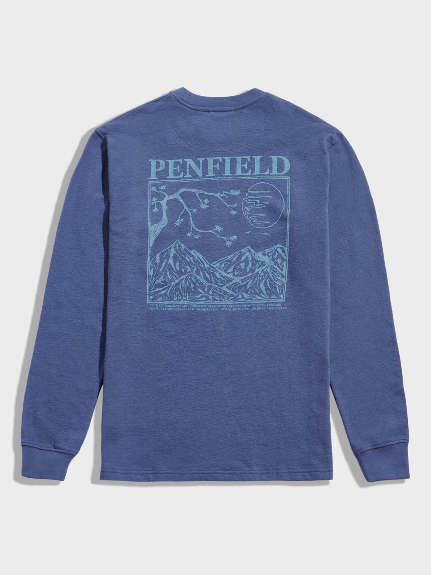 Winter Mountain Long Sleeve T-Shirt in Blue Indigo