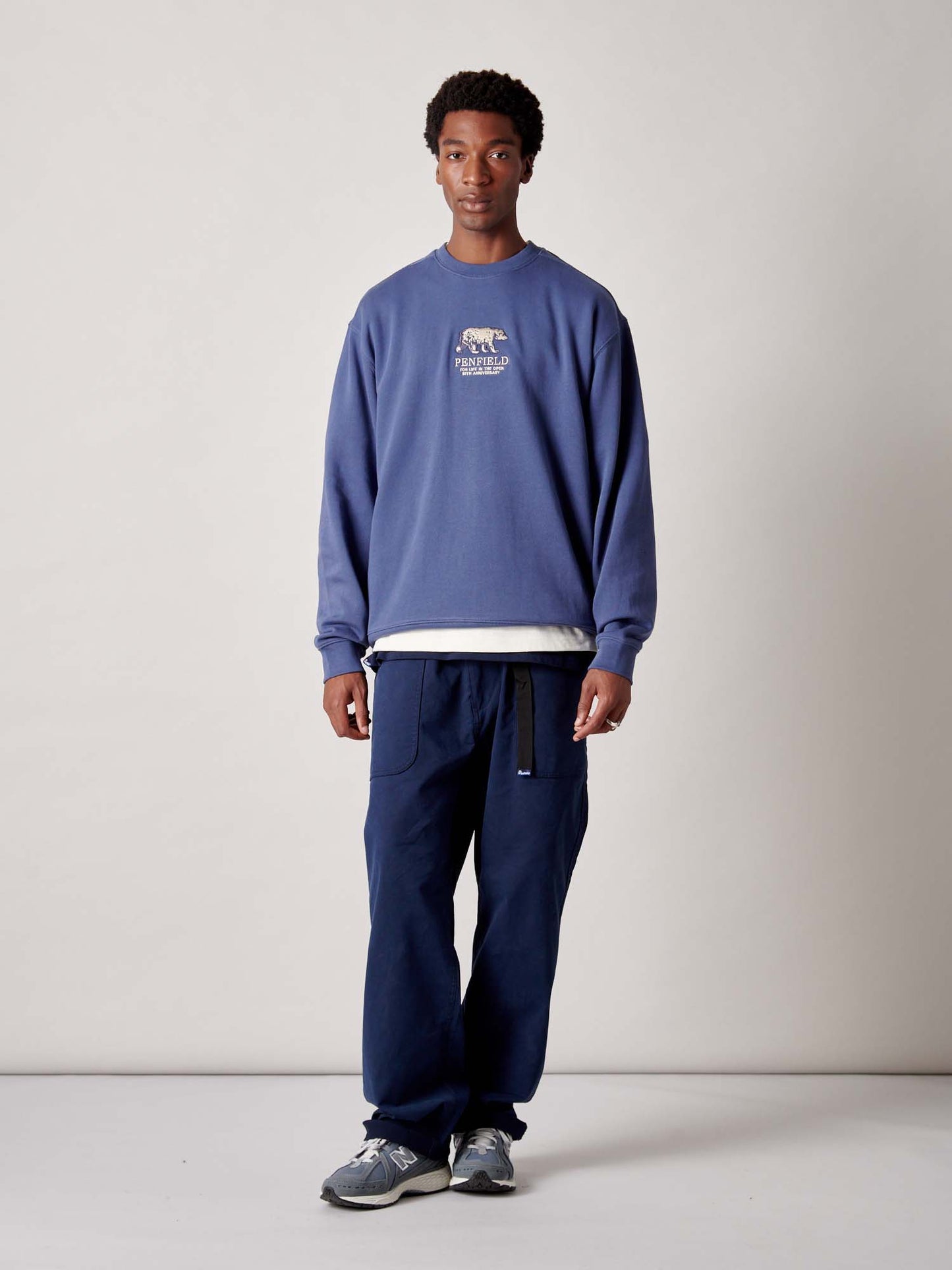 50th Anniversary Embroidered Crew in Blue Indigo